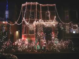 A home in Roscoe Village covered in Christmas lights.