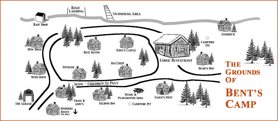 A map of Bent's Camp.