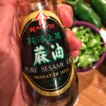 A bottle of sesame oil.