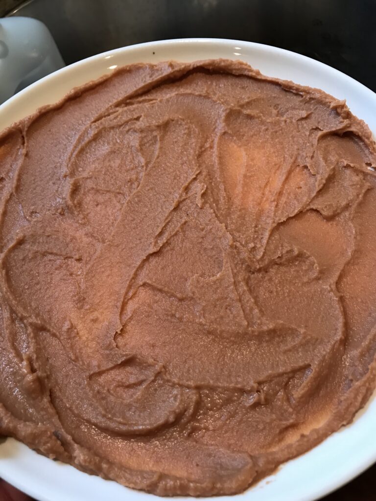 Bean dip spread on a plate