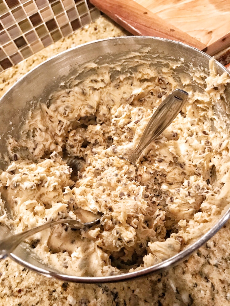 Maple Cream Cheese Cookie Dough with two spoons in it.