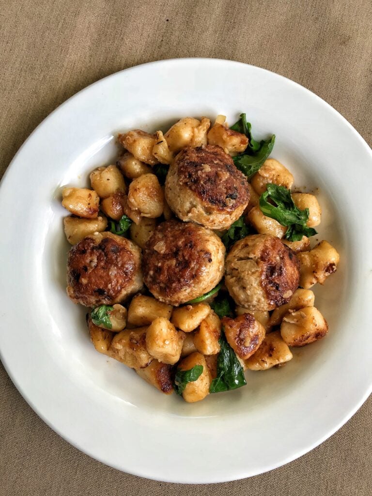 Meatballs and mini dumplings