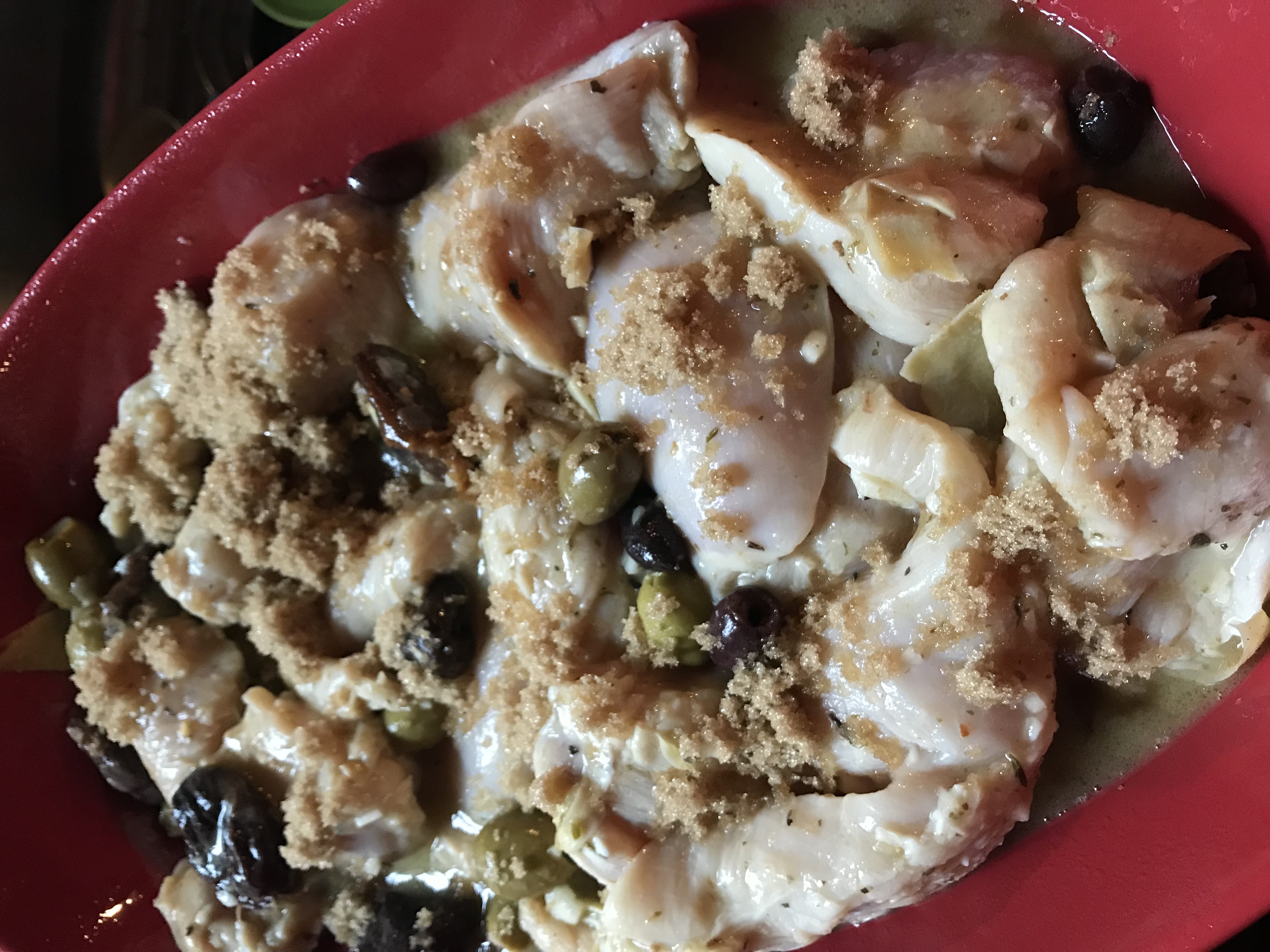 Chicken marinating and topped with brown sugar