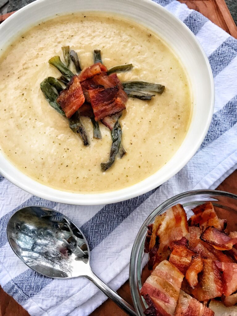 Creamed Cauliflower Soup with Bacon