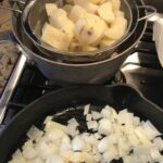 Potatoes and onions cooking