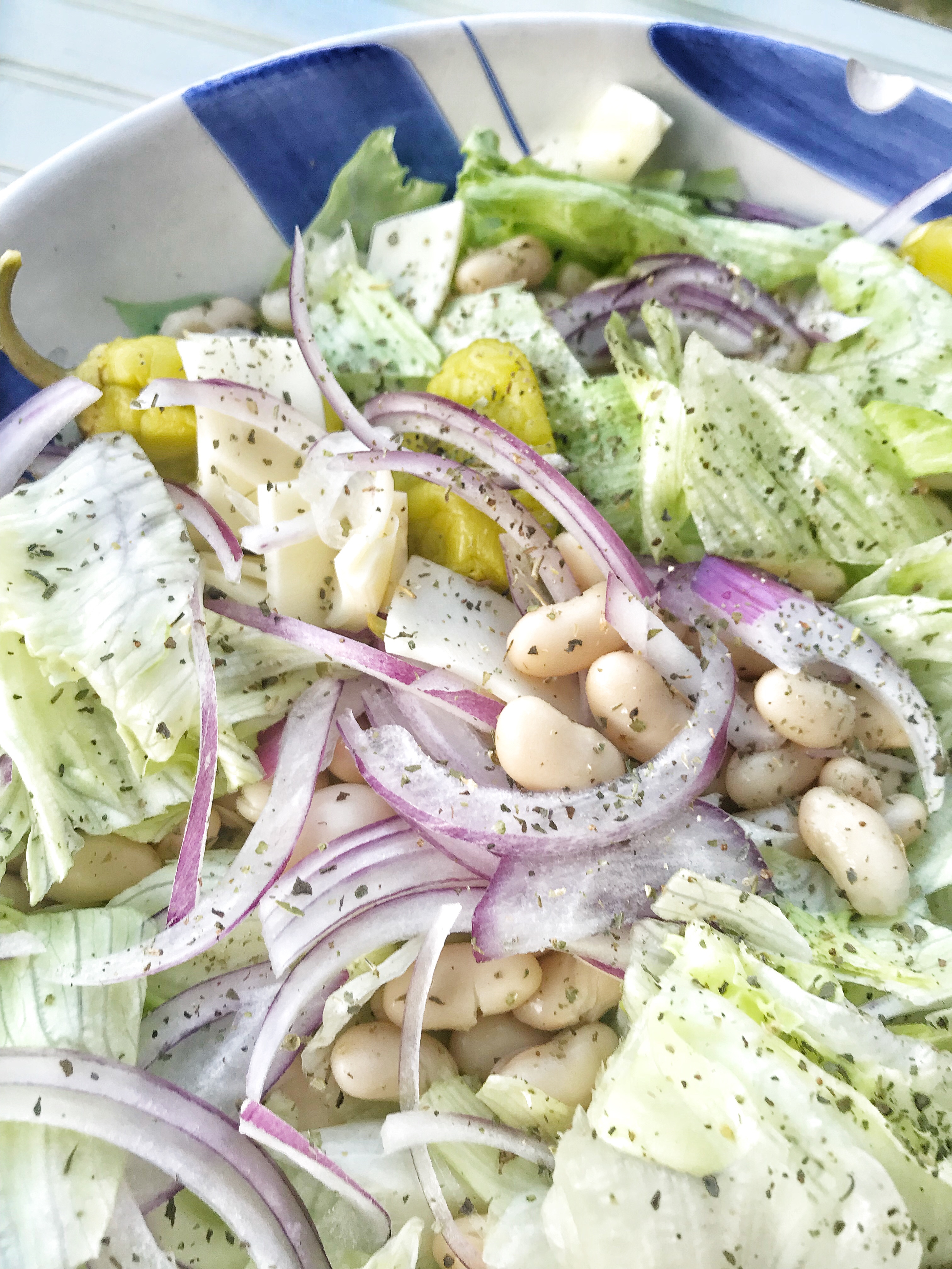 Close up of Simple Salad with an Easy Creamy Italian Dressing