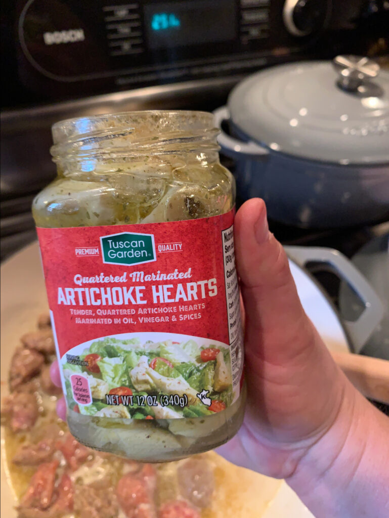 A jar artichoke hearts