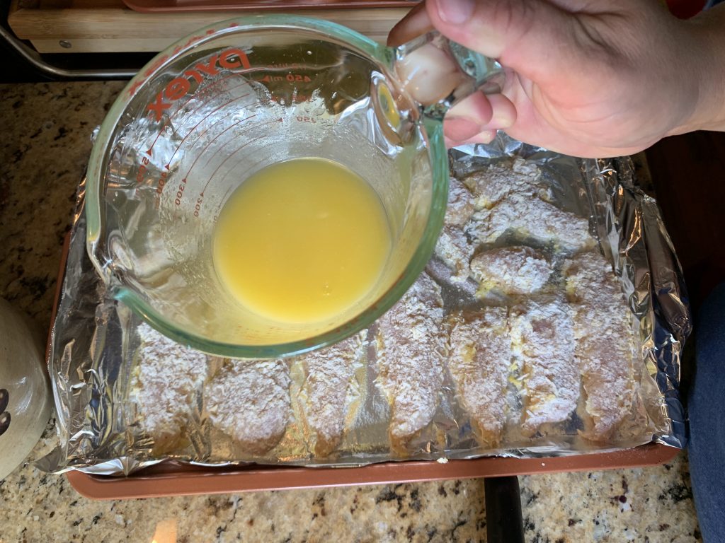 Melted butter in a Pyrex