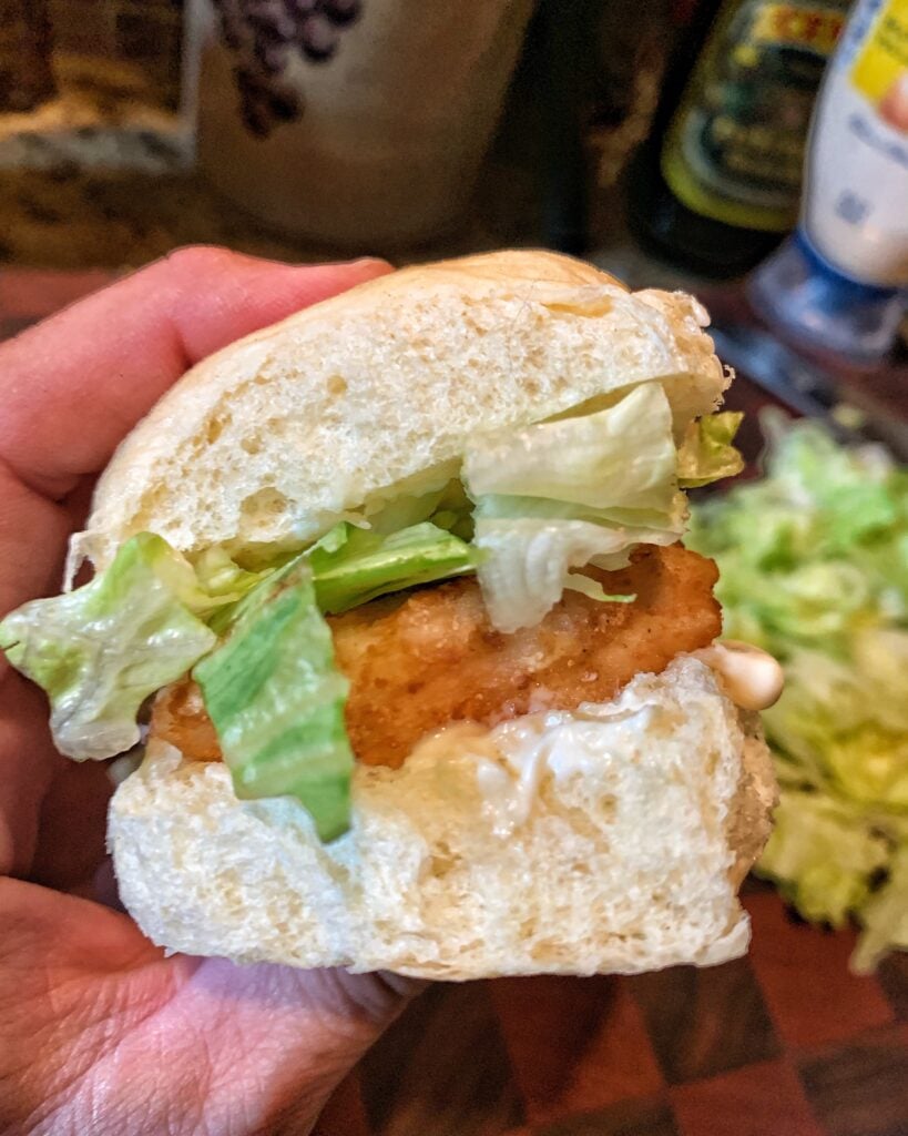 A fried chicken slider