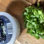 Goat cheese crumble and green onion