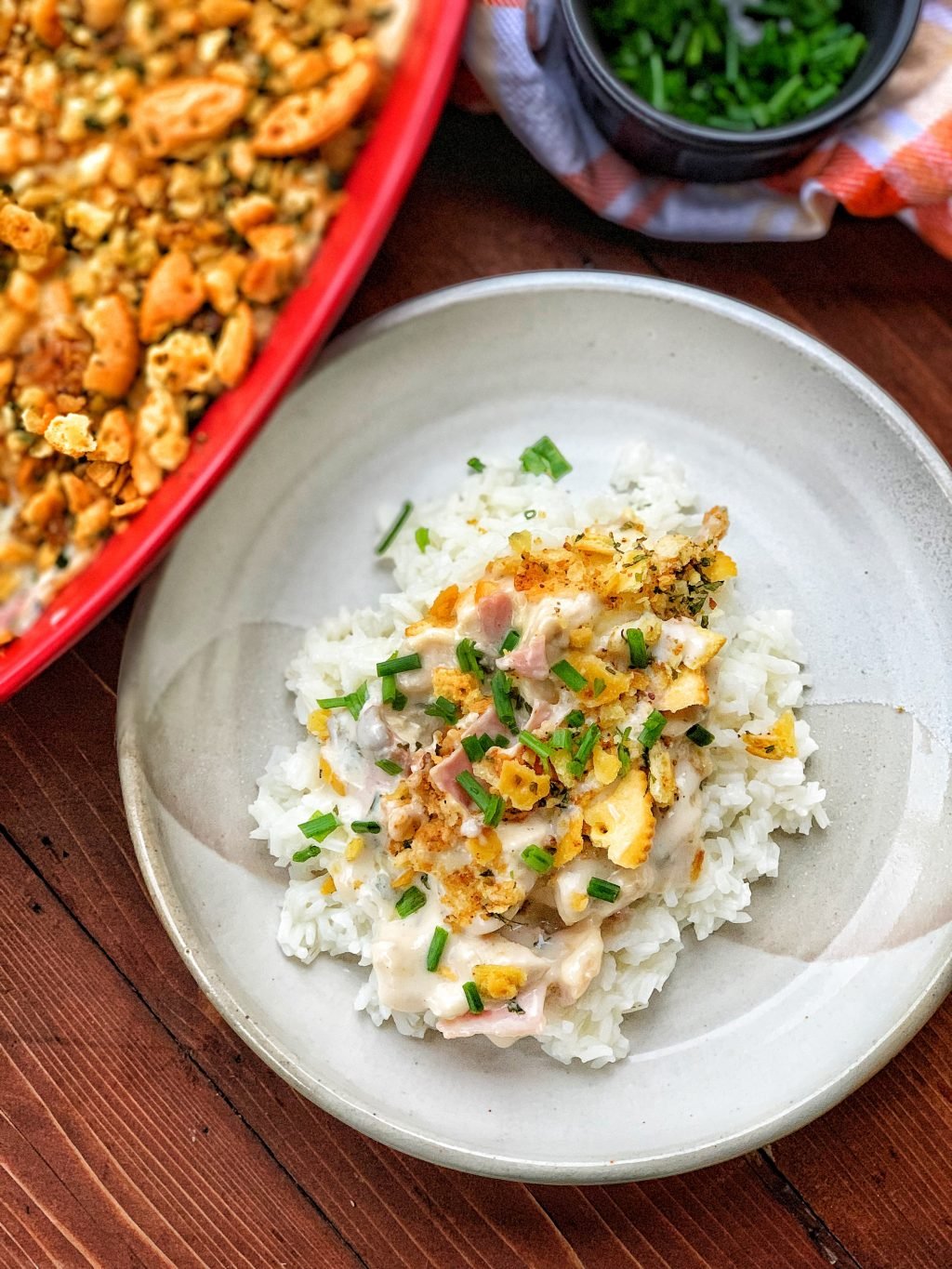Chicken Cordon Bleu over rice