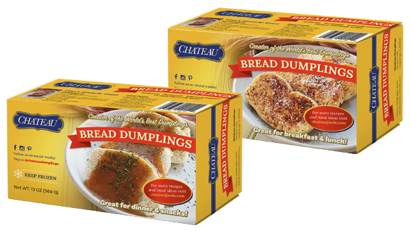 Two boxes of Chateau Bread Dumplings