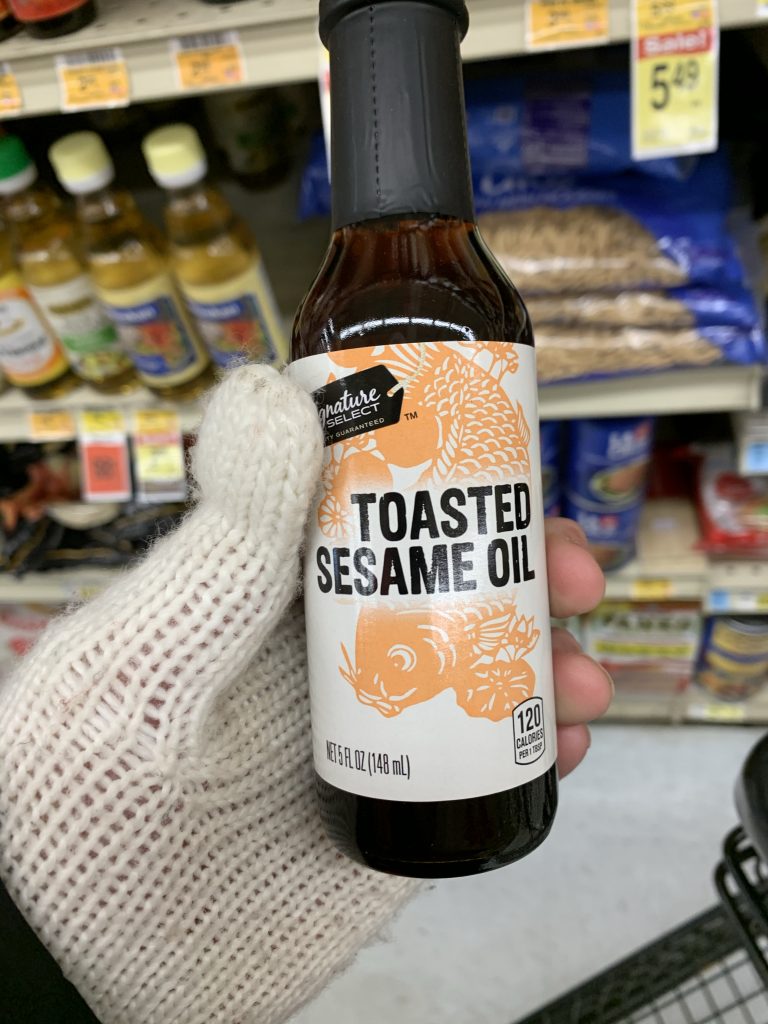 A bottle of toasted sesame oil