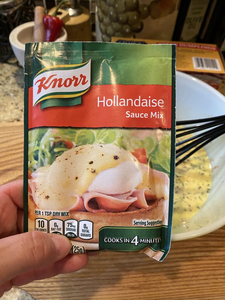 A Hollandaise sauce mix packet