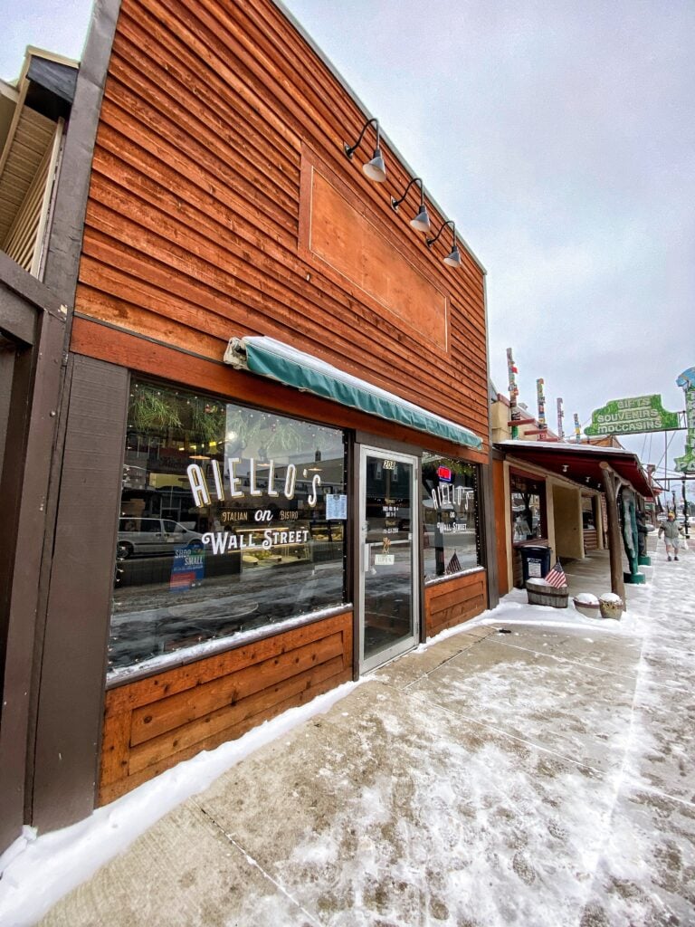 The exterior of Aiello's on Wall Street in Eagle River, Wisconsin