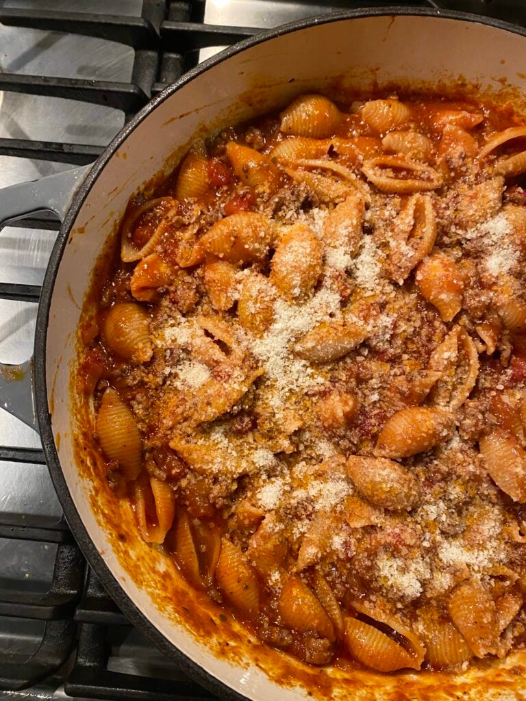 Meat Sauce and Shells