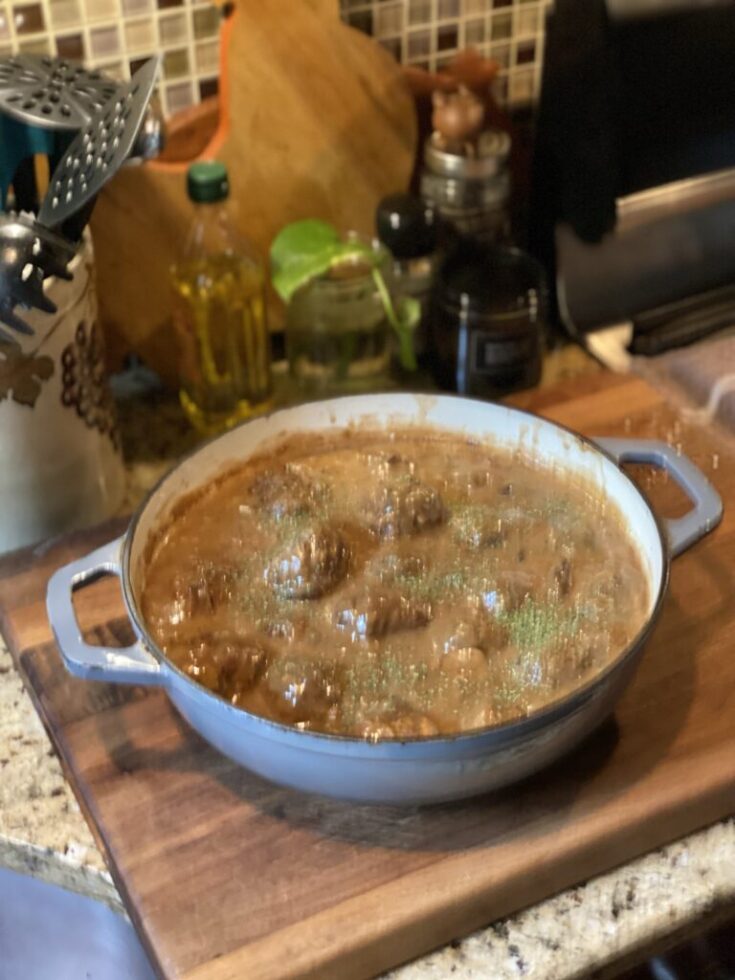 Salisbury Steak Meatballs In A Creamy Mushroom Gravy