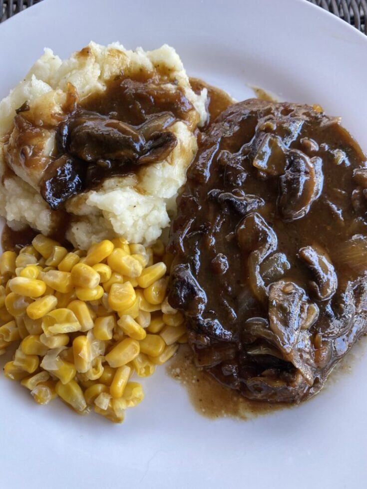 Baked Steak With Mushroom Gravy Made By The Tipsy Housewife