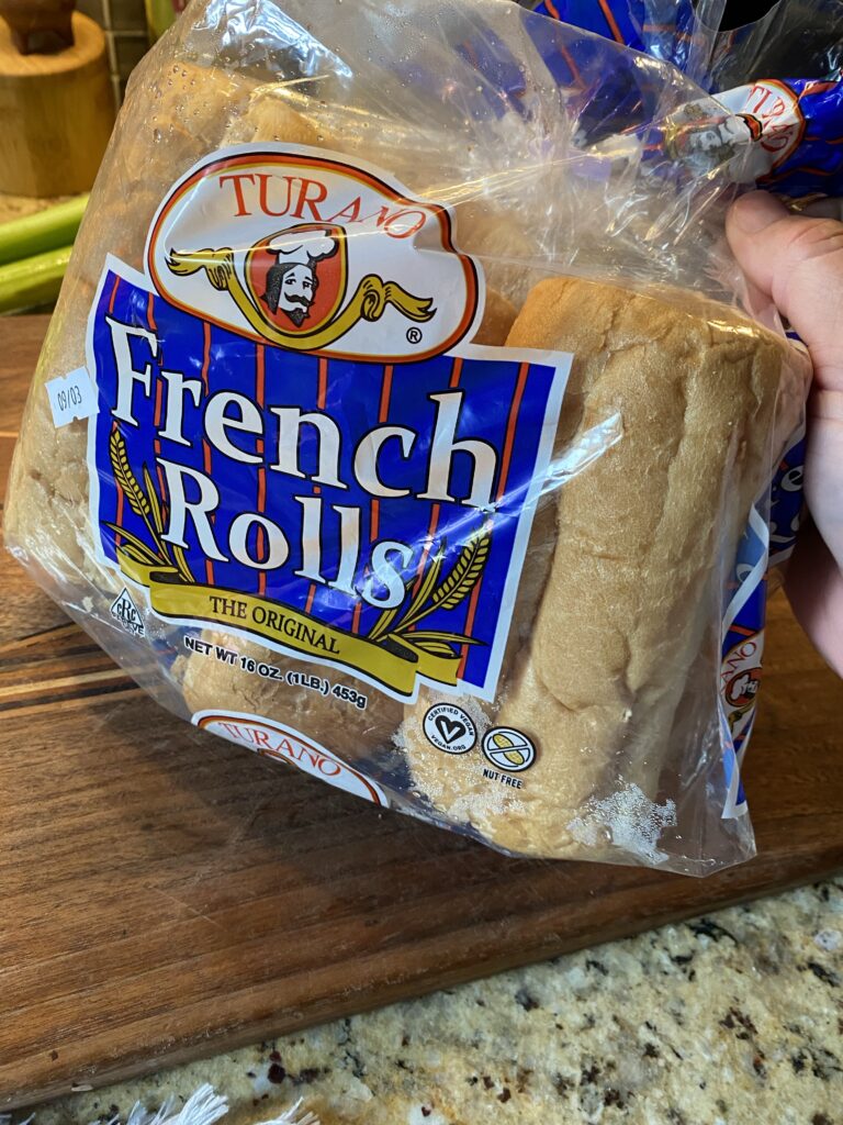A package of Turano French Rolls