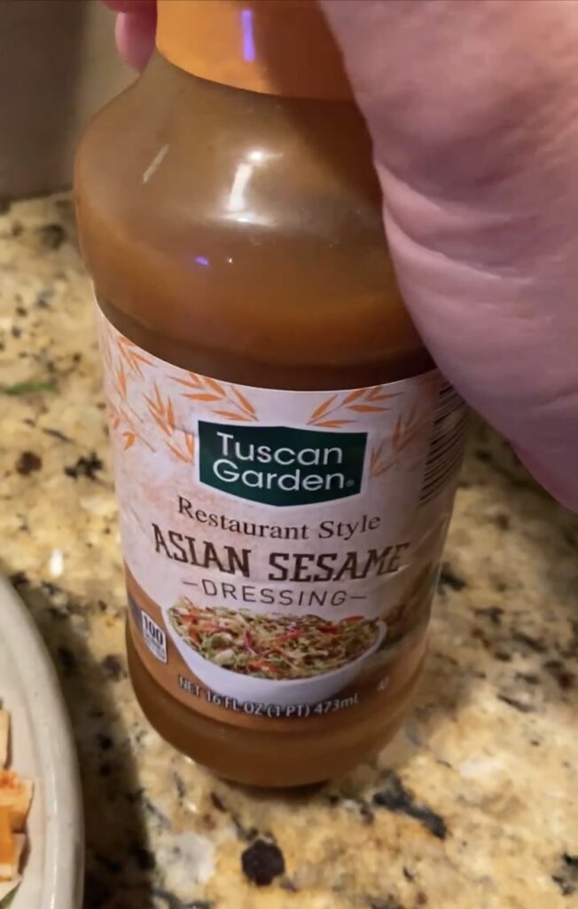 A bottle of Asian Sesame dressing
