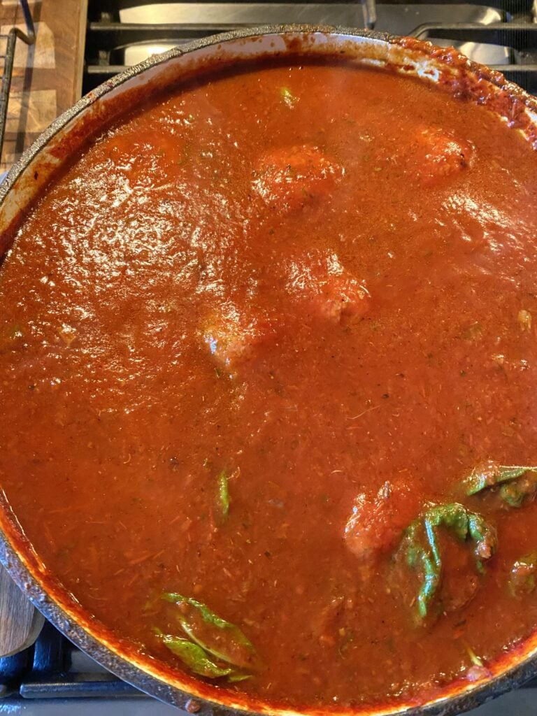 A big pot of Sunday sauce