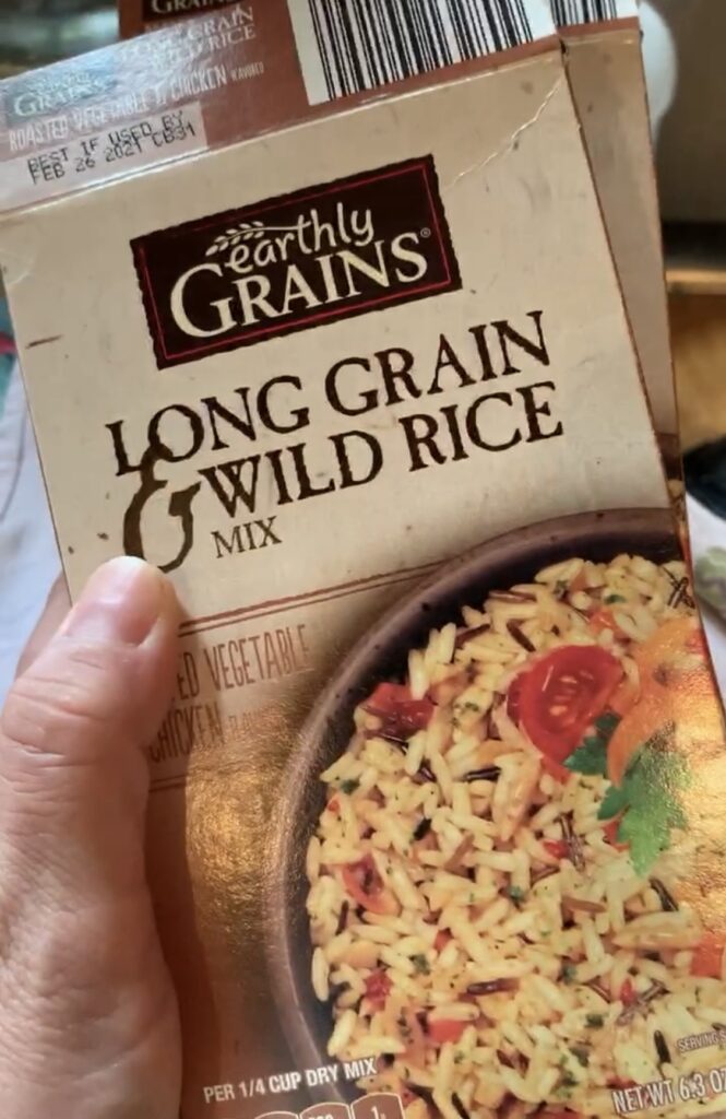 A box of long grain wild rice