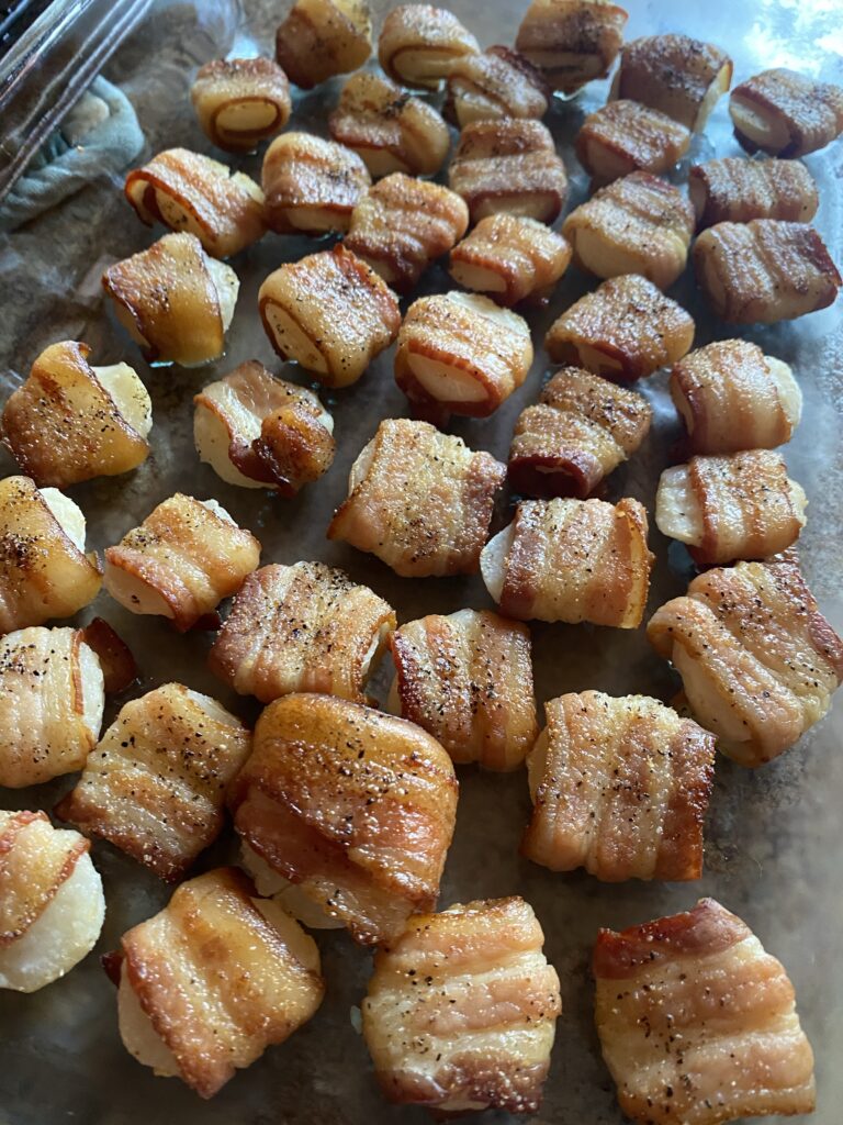 Bacon wrapped water chestnuts