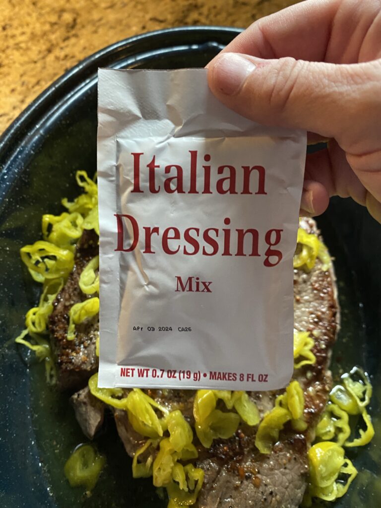 A packet of Italian dressing mix