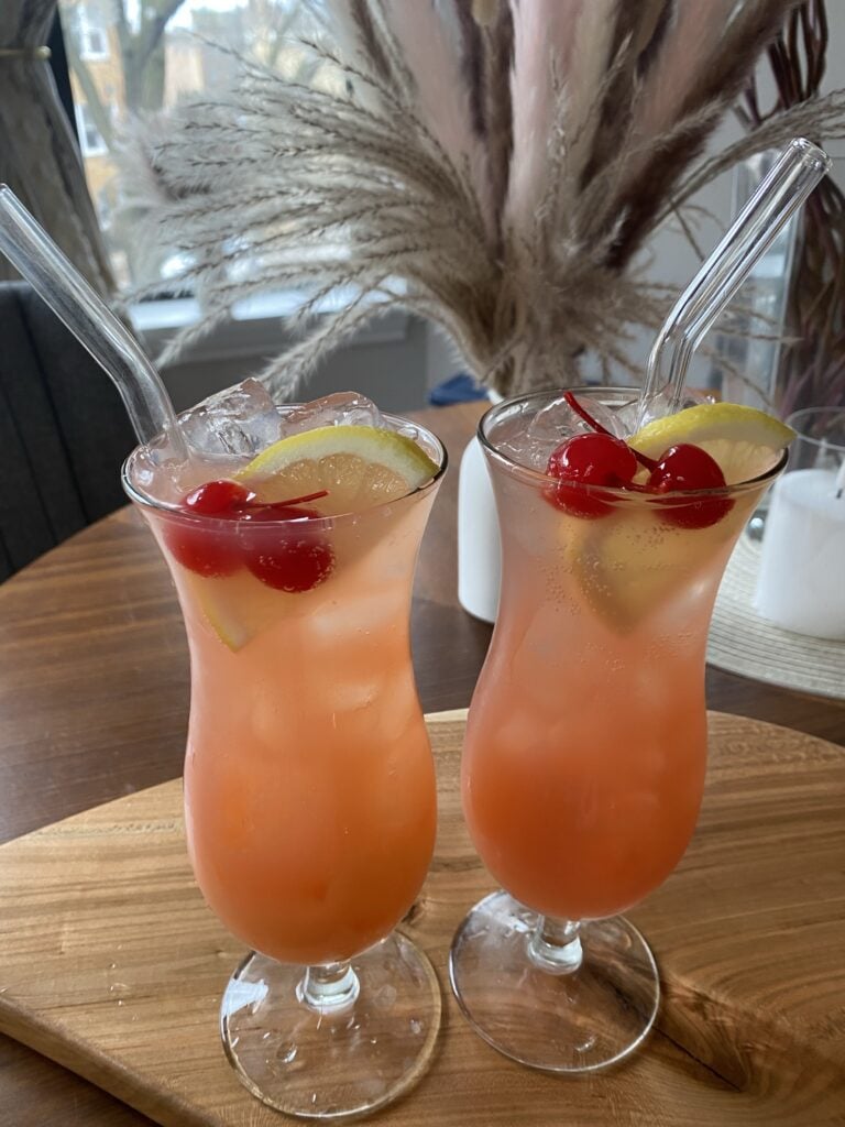 Two Mardi Gras Hurricane Mocktails