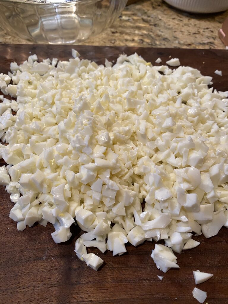 Chopped up egg whites