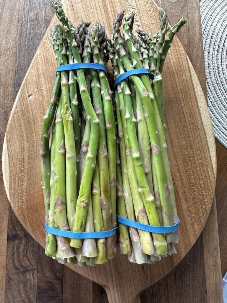 Two bundles of asparagus