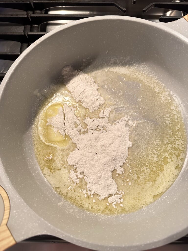 Flour and butter in a pan