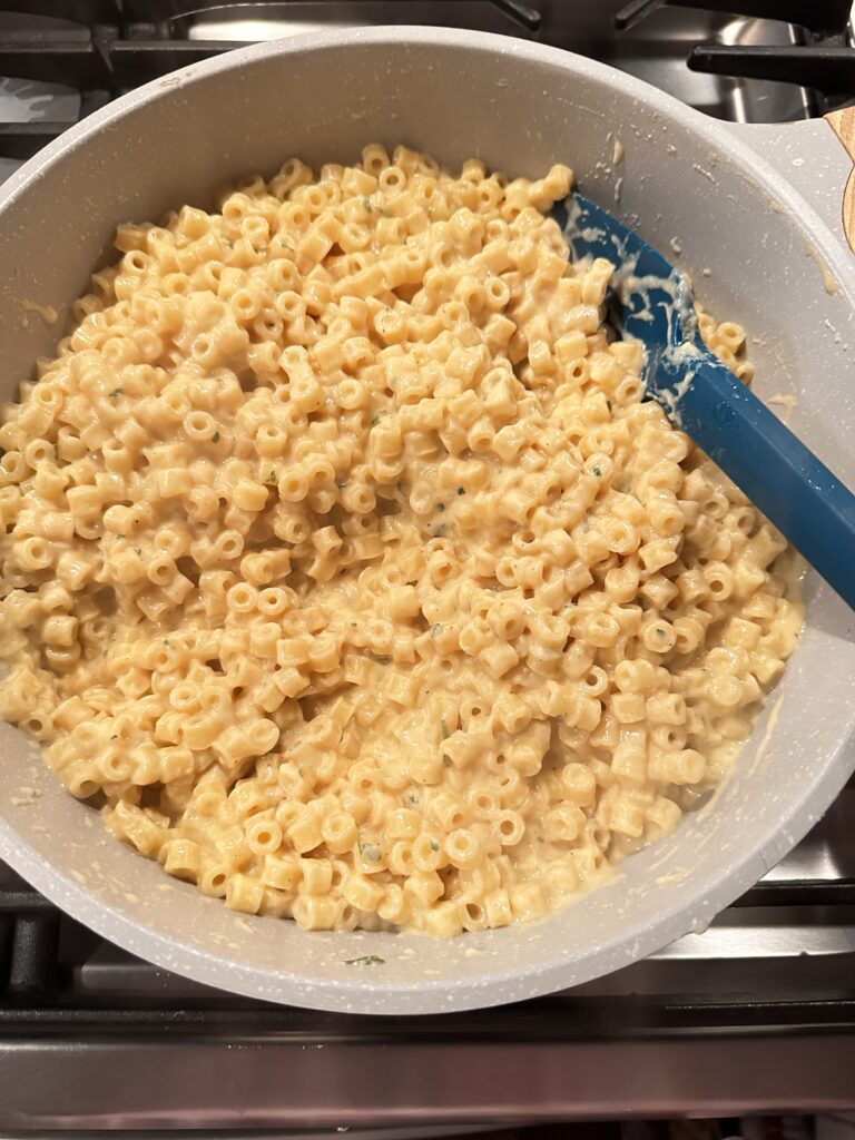 A pot of mini mac and cheese