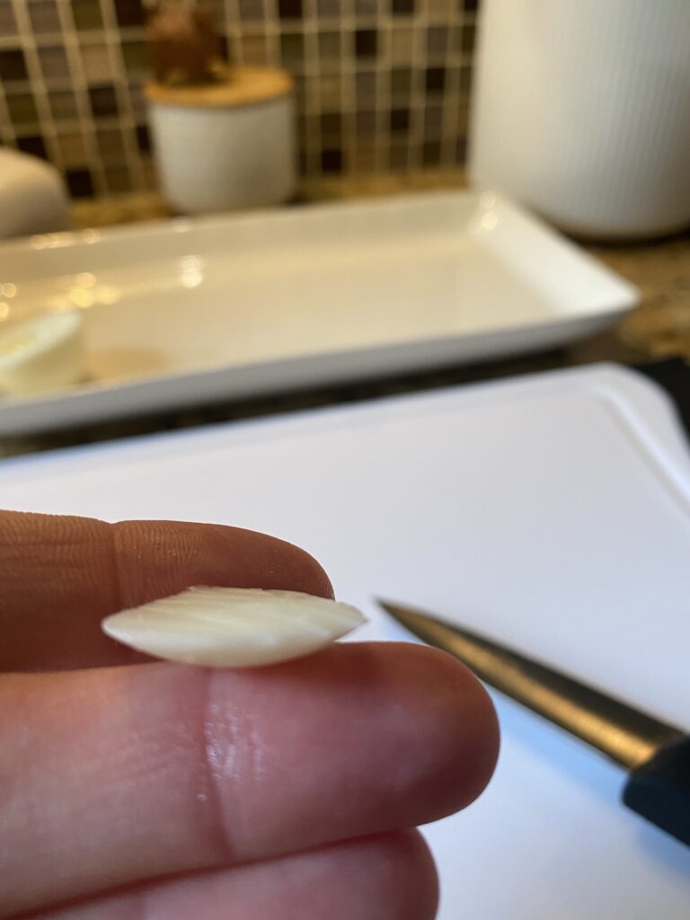 A small slice of of egg white