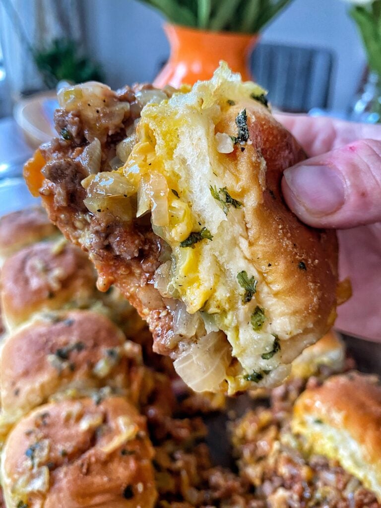 A close up of a Sloppy Joe slider