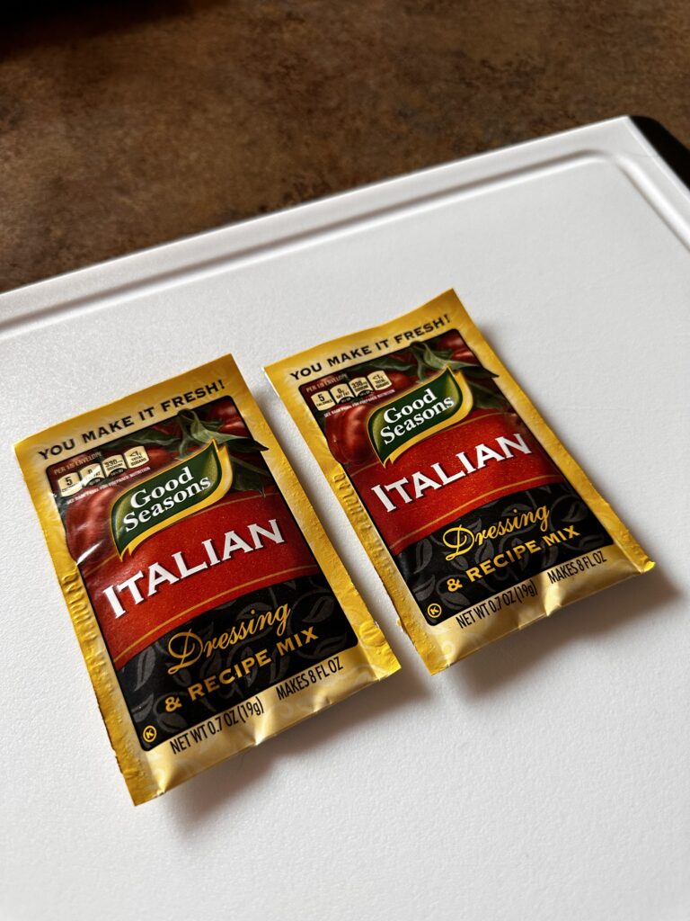 Two packets of Italian dressing mix