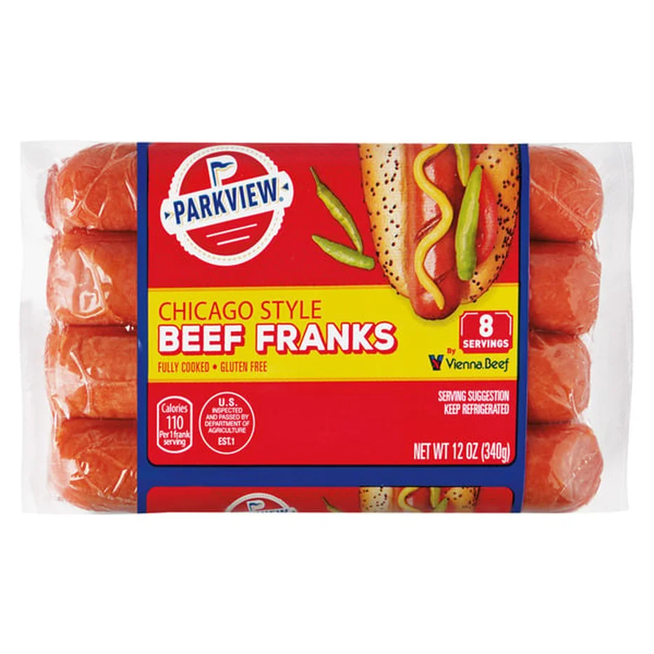 A package of Chicago style beef franks