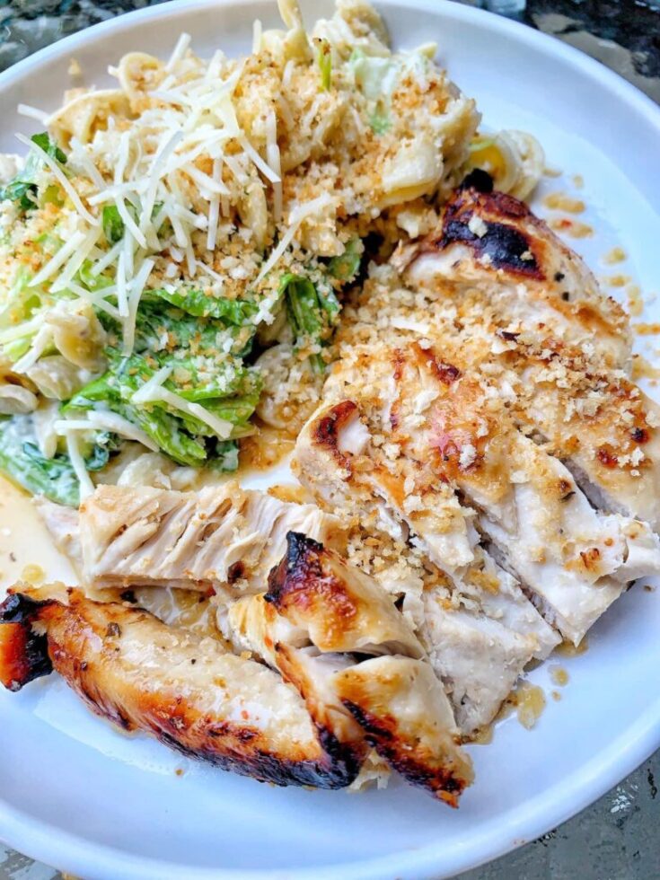Caesar Pasta Salad with Zesty Grilled Chicken