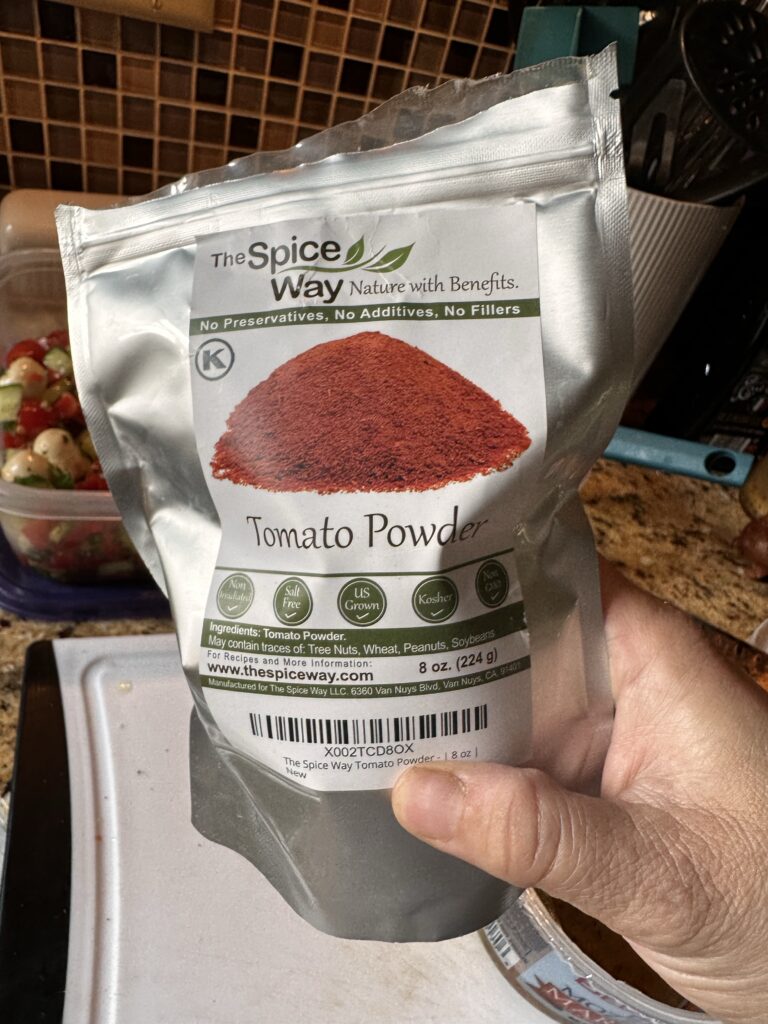 A package of tomato powder
