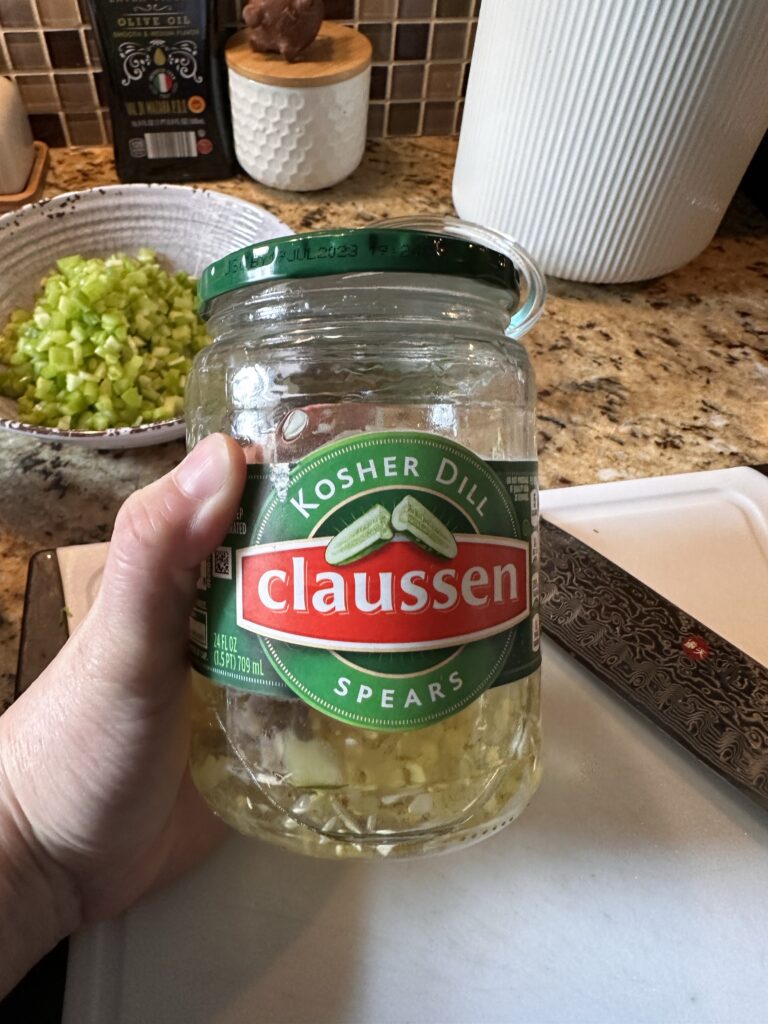 A jar of Claussen pickles