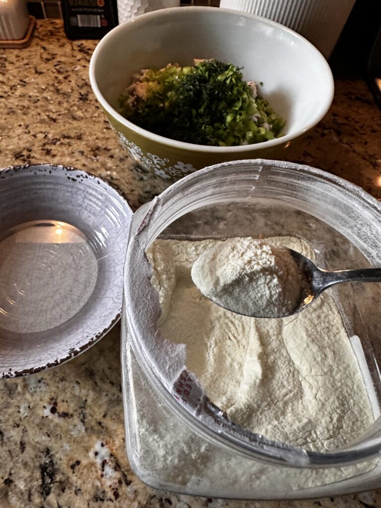 A spoonful of buttermilk powder