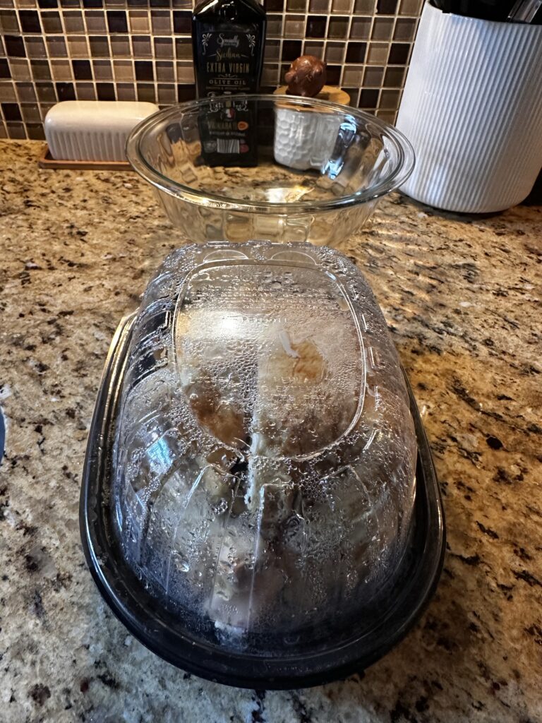 A rotisserie chicken