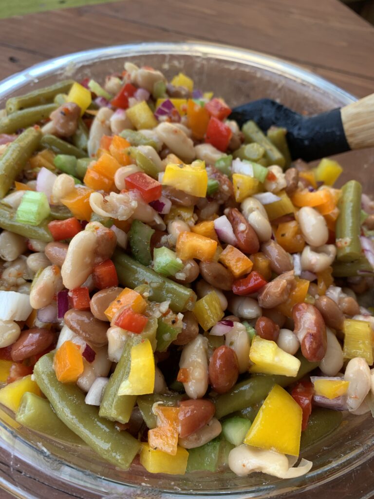A close up of the zesty Italian dressing