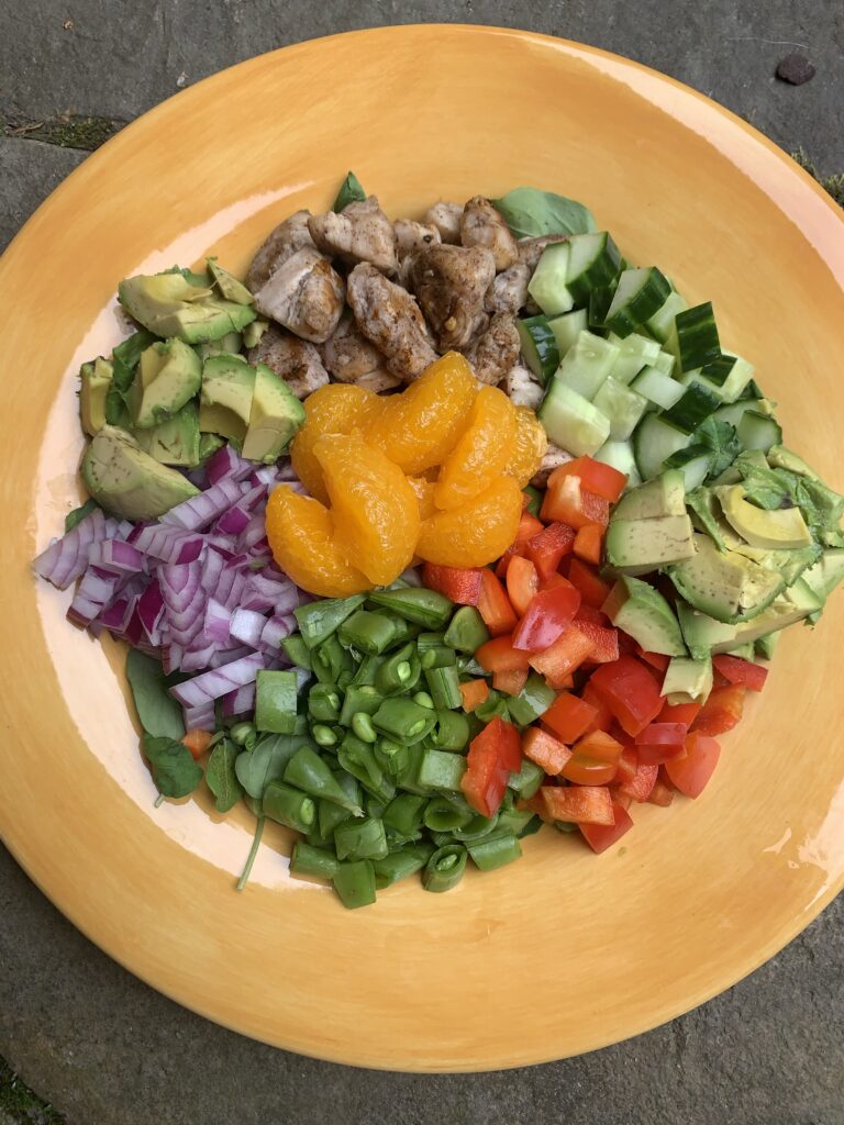 A colorful poppy seed salad