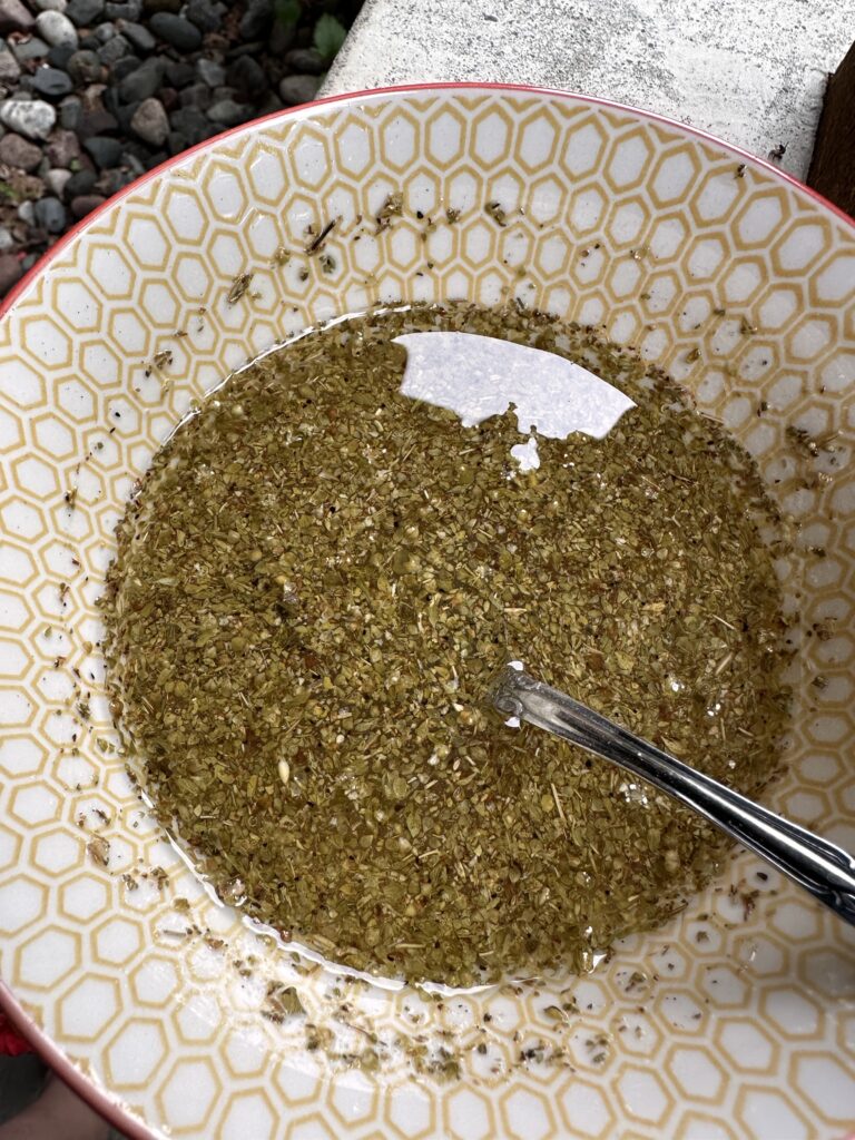A vinaigrette in a bowl