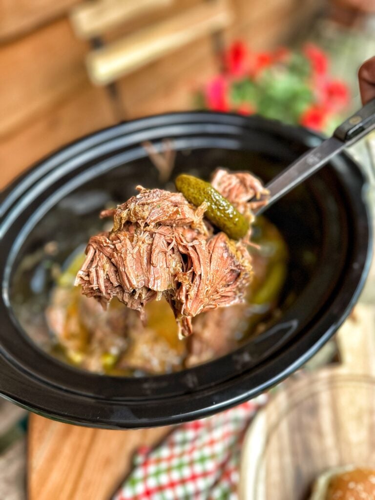 A ladle of pickle pot roast