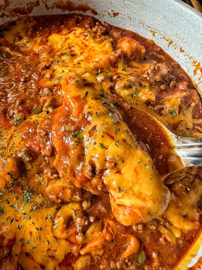 A close up of the easy tamale skillet