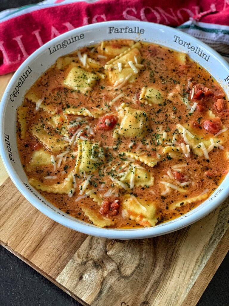 Instant pot ravioli in broth