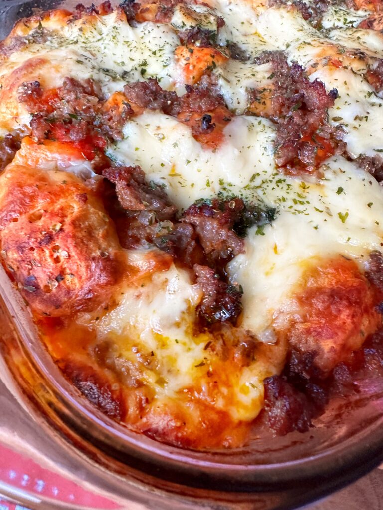 A close up of Puffy Pizza Bake