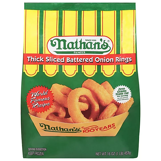 A package of Nathan's onion rings